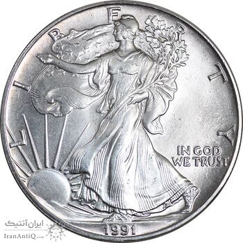 مدال یادبود 1 دلار 1991 عقاب - MS64 - آمریکا