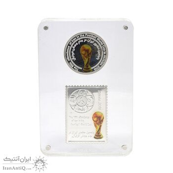مدال و تمبر نقره یادبود پنجمین حضور ایران در جام جهانی فوتبال - 35 گرمی مدال و تمبر نقره یادبود پنجمین حضور ایران در جام جهانی فوتبال - 35 گرمی