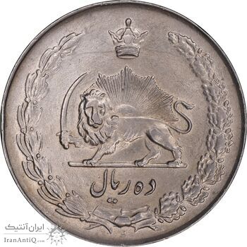 سکه 10 ریال 1335 - AU58 - محمد رضا شاه