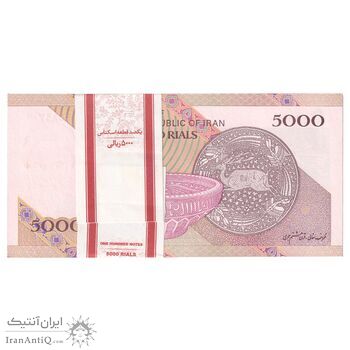 بسته اسکناس 5000 ریال امام (طیب نیا - سیف) - نوار 5000 ریال - UNC - جمهوری اسلامی