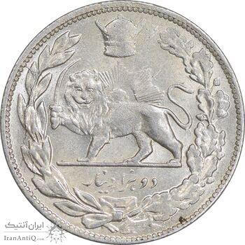 سکه 2000 دینار 1307 تصویری - AU58 - رضا شاه