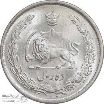 سکه 10 ریال 1323 - MS65 - محمد رضا شاه