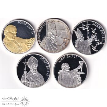 باکس 5 عددی مدال یادبود پاپ ژان پل دوم - PF64 - گلدکوئست