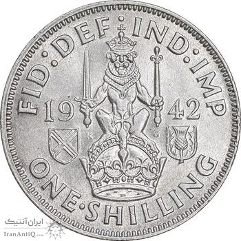 سکه 1 شیلینگ 1942 جرج ششم - تیپ 2 - MS63 - انگلستان