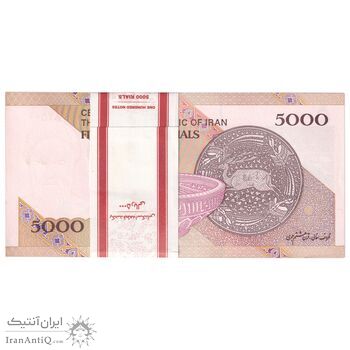 بسته اسکناس 5000 ریال امام (طیب نیا - سیف) - نوار آرم بانک مرکزی - UNC - جمهوری اسلامی