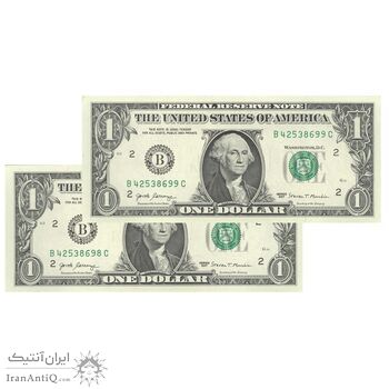 اسکناس 1 دلار 2017 جمهوری فدرال - B (نیویورک) - جفت - UNC64 - آمریکا
