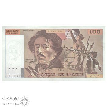 اسکناس 100 فرانک 1994 جمهوری پنجم - تک - UNC61 - فرانسه