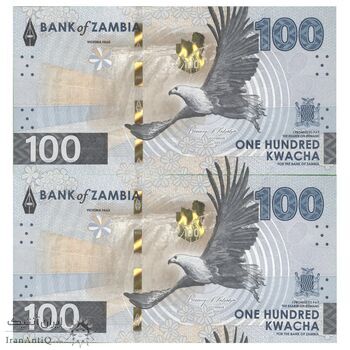 اسکناس 100 کواچا 2024 جمهوری - جفت - UNC64 - زامبیا
