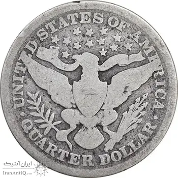سکه کوارتر دلار 1892 باربر - VF20 - آمریکا