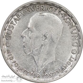 سکه 1 کرون 1947 گوستاو پنجم - AU55 - سوئد