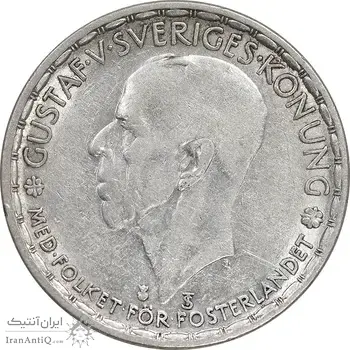 سکه 1 کرون 1947 گوستاو پنجم - AU55 - سوئد