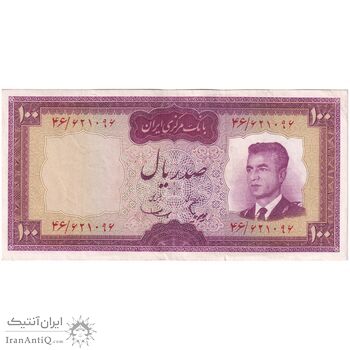 اسکناس 100 ریال (هویدا - سمیعی) - تک - EF45 - محمد رضا شاه