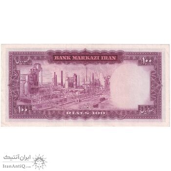 اسکناس 100 ریال (آموزگار - جهانشاهی) - تک - AU58 - محمد رضا شاه