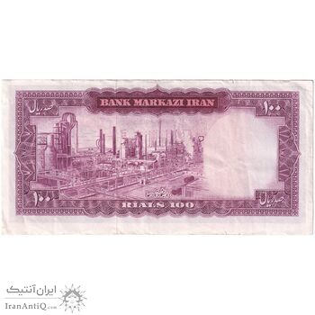 اسکناس 100 ریال (آموزگار - جهانشاهی) - تک - EF40 - محمد رضا شاه