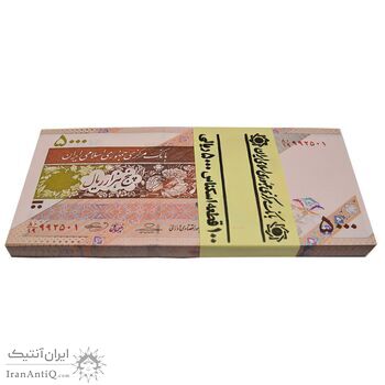 بسته اسکناس 5000 ریال امام (حسینی - بهمنی) ماهواره - UNC - جمهوری اسلامی