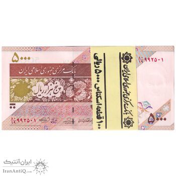 بسته اسکناس 5000 ریال امام (حسینی - بهمنی) ماهواره - UNC - جمهوری اسلامی