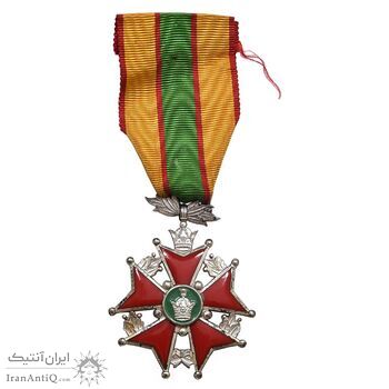 نشان خدمت شهربانی درجه دو - ساخت سوئیس - با روبان - AU - محمد رضا شاه