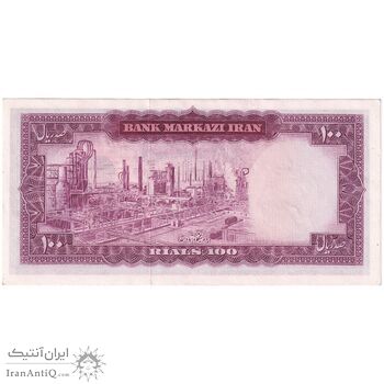اسکناس 100 ریال (آموزگار - جهانشاهی) - تک - AU58 - محمد رضا شاه