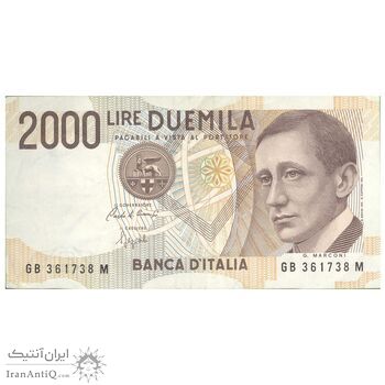 اسکناس 2000 لیر 1990 جمهوری - مارکونی - تک - EF40 - ایتالیا