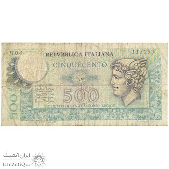 اسکناس 500 لیر 1974 جمهوری - مرکوری - تک - F15 - ایتالیا