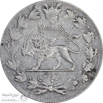سکه شاهی 1335 دایره کوچک - 1305 گرفتگی قالب - EF40 - احمد شاه