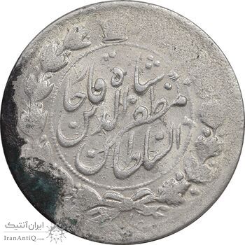 سکه 2000 دینار 1317 خطی - AU55 - مظفرالدین شاه