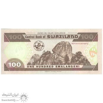 اسکناس 100 امالانگنی 2004 مسواتی سوم - سی‌امین سالگرد واحد پول لیلانگنی - تک - UNC61 - سوازیلند