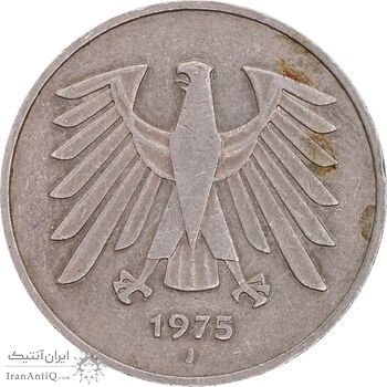 سکه 5 مارک 1975J جمهوری فدرال - EF45 - آلمان