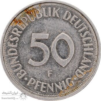سکه 50 فینیگ 1983F جمهوری فدرال - AU50 - آلمان