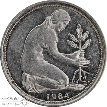 سکه 50 فینیگ 1984J جمهوری فدرال - AU50 - آلمان