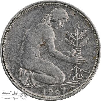 سکه 50 فینیگ 1967F جمهوری فدرال - EF45 - آلمان