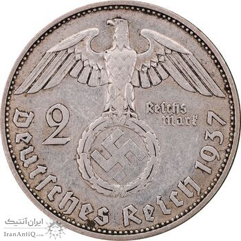 سکه 2 رایش مارک 1937A رایش سوم - EF45 - آلمان