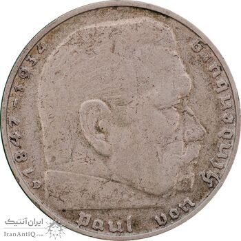 سکه 2 رایش مارک 1937D رایش سوم - EF45 - آلمان
