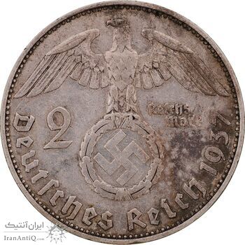 سکه 2 رایش مارک 1937E رایش سوم - EF45 - آلمان