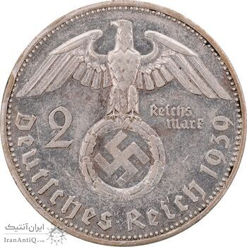 سکه 2 رایش مارک 1939A رایش سوم - EF45 - آلمان