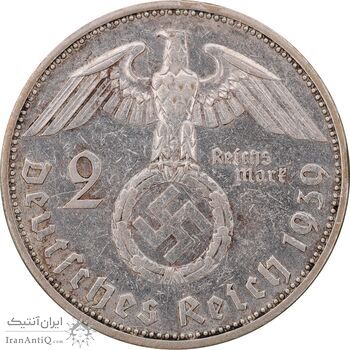 سکه 2 رایش مارک 1939A رایش سوم - EF45 - آلمان