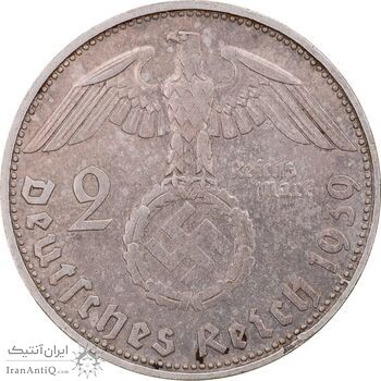 سکه 2 رایش مارک 1939D رایش سوم - EF45 - آلمان