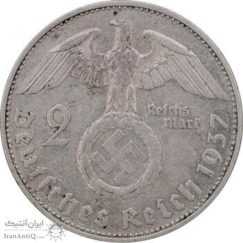 سکه 2 رایش مارک 1937G رایش سوم - AU50 - آلمان