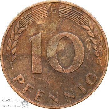 سکه 10 فینیگ 1950G جمهوری فدرال - EF45 - آلمان