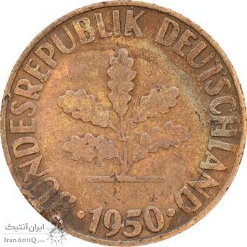 سکه 10 فینیگ 1950G جمهوری فدرال - EF45 - آلمان
