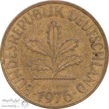 سکه 10 فینیگ 1976F جمهوری فدرال - EF45 - آلمان