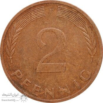سکه 2 فینیگ 1972F جمهوری فدرال - EF45 - آلمان