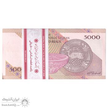 بسته اسکناس 5000 ریال امام (طیب نیا - سیف) - نوار 5000 ریال - UNC - جمهوری اسلامی