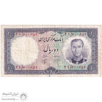 اسکناس 10 ریال 1340 - تک - VF35 - محمد رضا شاه