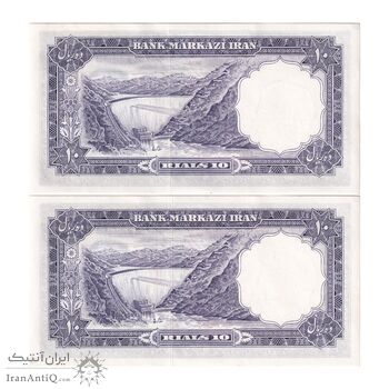 اسکناس 10 ریال 1340 - جفت - UNC63 - محمد رضا شاه