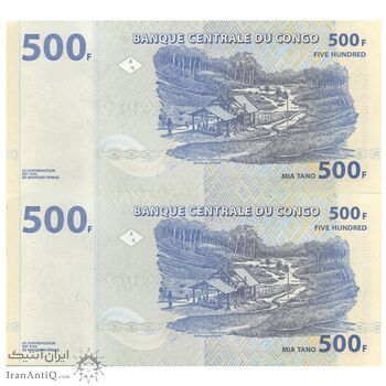 اسکناس 500 فرانک 2002 جمهوری دموکراتیک - با نقش الماس - جفت - UNC61 - کنگو