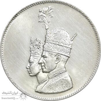 مدال نقره جشن تاجگذاری 1346 - MS64 - محمد رضا شاه