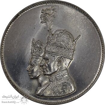 مدال نقره جشن تاجگذاری 1346 - MS64 - محمد رضا شاه