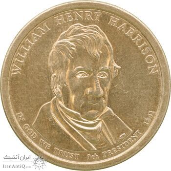 سکه یک دلار 2009D جمهوری فدرال - ریاست جمهوری ویلیام هنری هریسون - MS63 - آمریکا