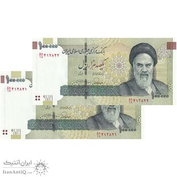 اسکناس 100000 ریال (طیب نیا - سیف) نخ نوع 3 - جفت - UNC64 - جمهوری اسلامی